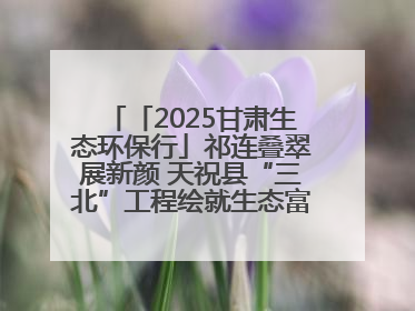 「2025甘肃生态环保行」祁连叠翠展新颜 天祝县“三北”工程绘就生态富民双赢画卷