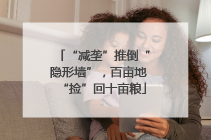 “减垄”推倒“隐形墙”，百亩地“捡”回十亩粮