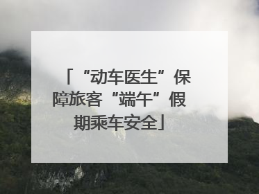 “动车医生”保障旅客“端午”假期乘车安全