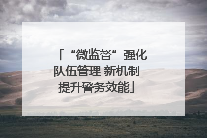 “微监督”强化队伍管理 新机制提升警务效能