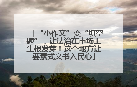 “小作文”变“填空题”，让法治在市场上生根发芽！这个地方让要素式文书入民心