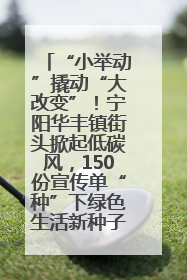 “小举动”撬动“大改变”！宁阳华丰镇街头掀起低碳风，150份宣传单“种”下绿色生活新种子