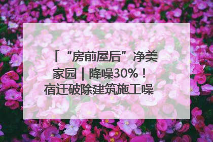 “房前屋后”净美家园｜降噪30%！宿迁破除建筑施工噪声扰民难题