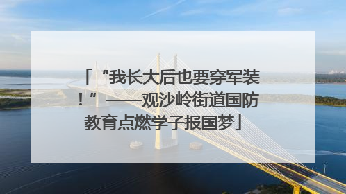 “我长大后也要穿军装！”——观沙岭街道国防教育点燃学子报国梦