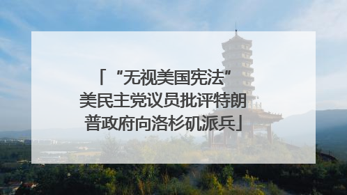 “无视美国宪法” 美民主党议员批评特朗普政府向洛杉矶派兵