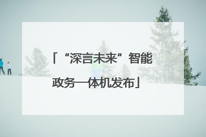 “深言未来”智能政务一体机发布