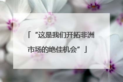 “这是我们开拓非洲市场的绝佳机会”