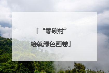 “零碳村” 绘就绿色画卷