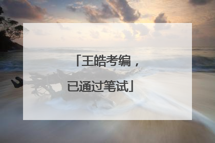 王皓考编，已通过笔试