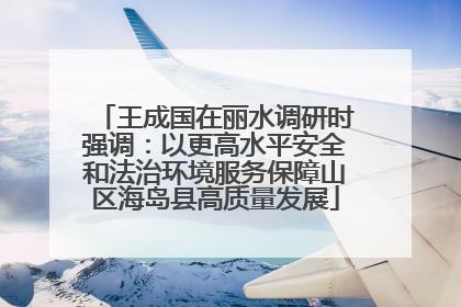王成国在丽水调研时强调：以更高水平安全和法治环境服务保障山区海岛县高质量发展