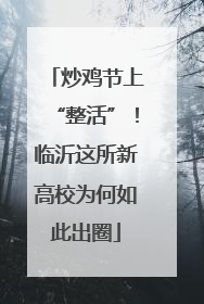 炒鸡节上“整活”！临沂这所新高校为何如此出圈