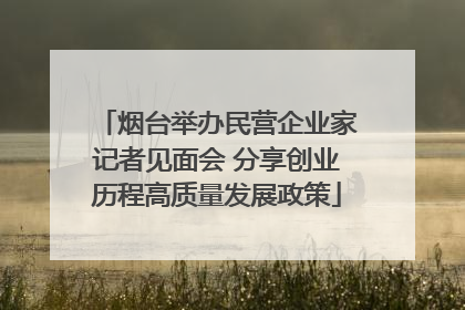 烟台举办民营企业家记者见面会 分享创业历程高质量发展政策