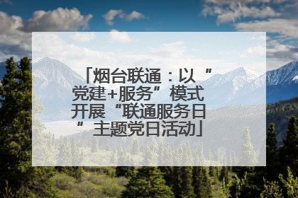 烟台联通：以“党建+服务”模式开展“联通服务日”主题党日活动