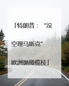 特朗普：“没空理马斯克” 欧洲抛橄榄枝