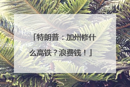 特朗普：加州修什么高铁？浪费钱！
