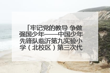 牢记党的教导 争做强国少年——中国少年先锋队临沂第九实验小学（北校区）第三次代表大会胜利召开