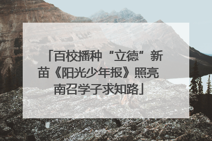 百校播种“立德”新苗《阳光少年报》照亮南召学子求知路