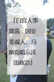 白宫人事震荡：国安委裁人、马斯克暗示淡出政治
