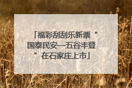 福彩刮刮乐新票“国泰民安—五谷丰登”在石家庄上市
