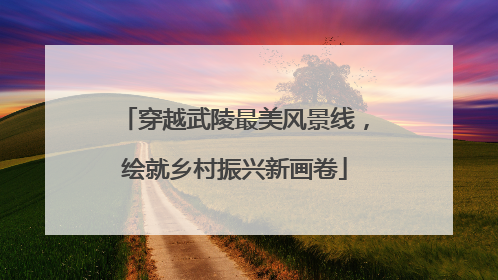 穿越武陵最美风景线，绘就乡村振兴新画卷