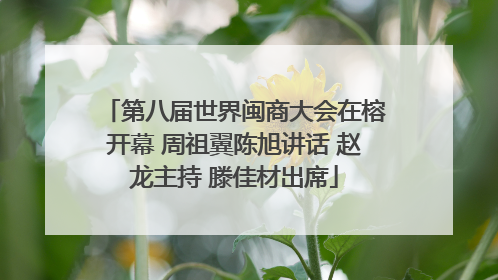 第八届世界闽商大会在榕开幕 周祖翼陈旭讲话 赵龙主持 滕佳材出席