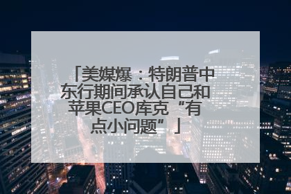 美媒爆：特朗普中东行期间承认自己和苹果CEO库克“有点小问题”