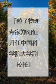 粒子物理专家郑阳恒升任中国科学院大学副校长
