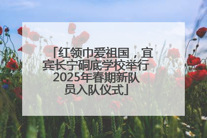红领巾爱祖国，宜宾长宁硐底学校举行2025年春期新队员入队仪式