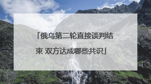 俄乌第二轮直接谈判结束 双方达成哪些共识