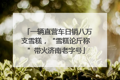 一辆直营车日销八万支雪糕，“雪糕论斤称”带火济南老字号