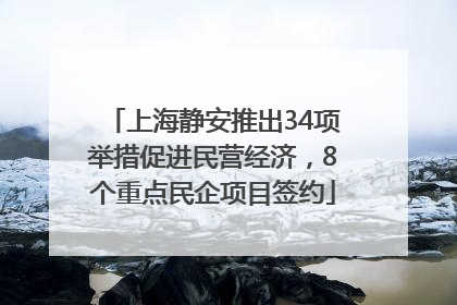 上海静安推出34项举措促进民营经济，8个重点民企项目签约