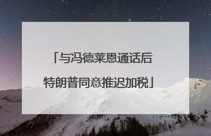 与冯德莱恩通话后 特朗普同意推迟加税