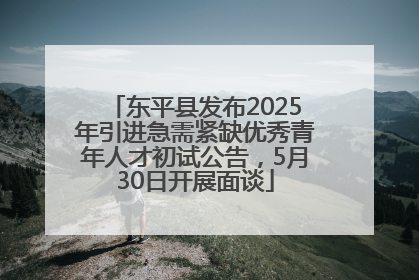 东平县发布2025年引进急需紧缺优秀青年人才初试公告，5月30日开展面谈