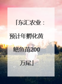 东汇农业：预计年孵化黄鳝鱼苗200万尾