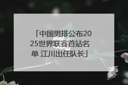 中国男排公布2025世界联赛首站名单 江川出任队长