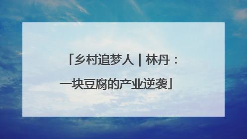 乡村追梦人｜林丹：一块豆腐的产业逆袭