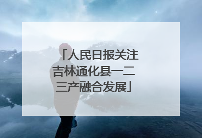 人民日报关注吉林通化县一二三产融合发展