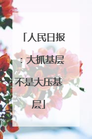 人民日报：大抓基层不是大压基层