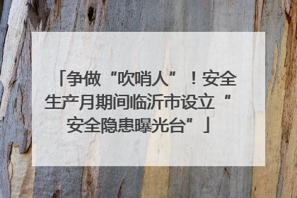 争做“吹哨人”！安全生产月期间临沂市设立“安全隐患曝光台”