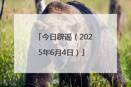 今日辟谣（2025年6月4日）