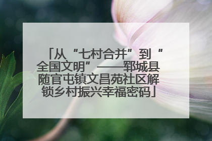 从“七村合并”到“全国文明”——郓城县随官屯镇文昌苑社区解锁乡村振兴幸福密码