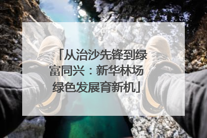 从治沙先锋到绿富同兴：新华林场绿色发展育新机