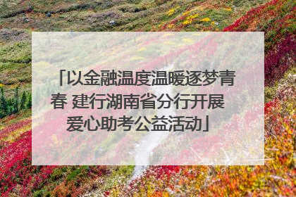 以金融温度温暖逐梦青春 建行湖南省分行开展爱心助考公益活动