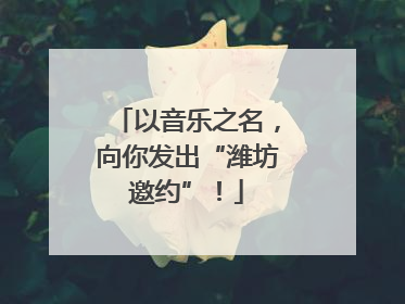 以音乐之名，向你发出“潍坊邀约”！