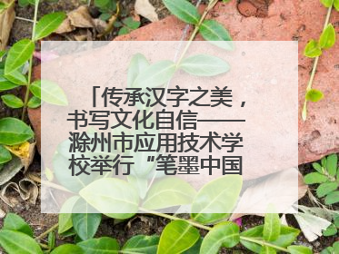 传承汉字之美，书写文化自信——滁州市应用技术学校举行“笔墨中国”汉字书写比赛表彰大会
