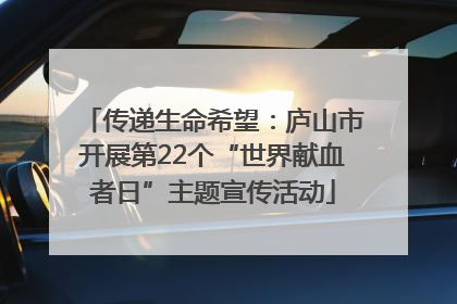传递生命希望：庐山市开展第22个“世界献血者日”主题宣传活动