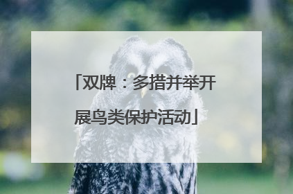 双牌：多措并举开展鸟类保护活动