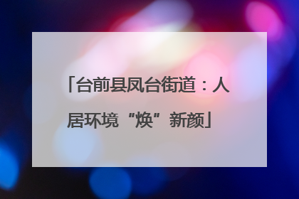 台前县凤台街道：人居环境“焕”新颜