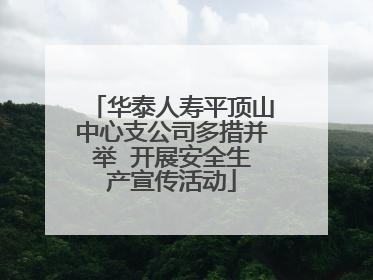 华泰人寿平顶山中心支公司多措并举  开展安全生产宣传活动