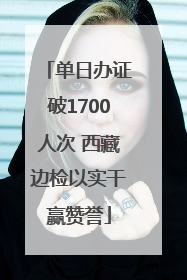 单日办证破1700人次 西藏边检以实干赢赞誉